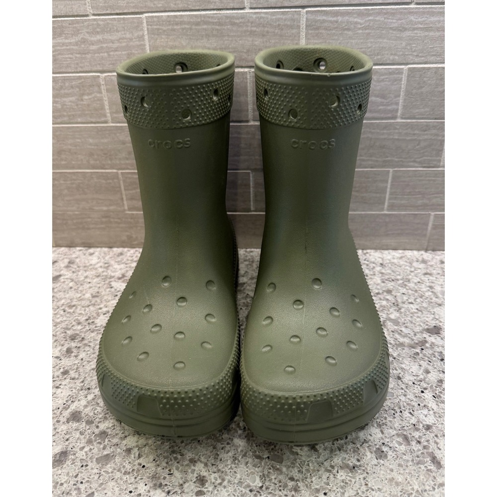 Crocs NWOT Adult Unisex Classic Army Green Waterproof Rain Boots Mens 7 Womens 9 - Picture 5 of 11